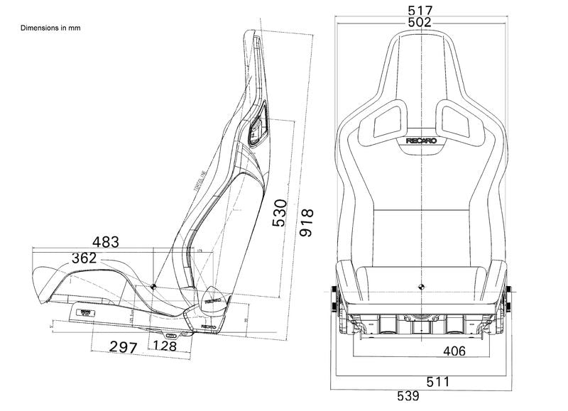 Recaro - Cross Sportster CS -Passenger Side(RH)- Black Vinyl - 414.00.2132