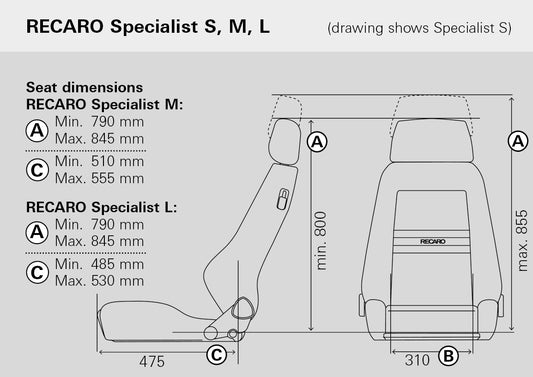 Recaro - Specialist S - Black Nardo/Black Artista -Driver(LH) - LXF.00.000NR11