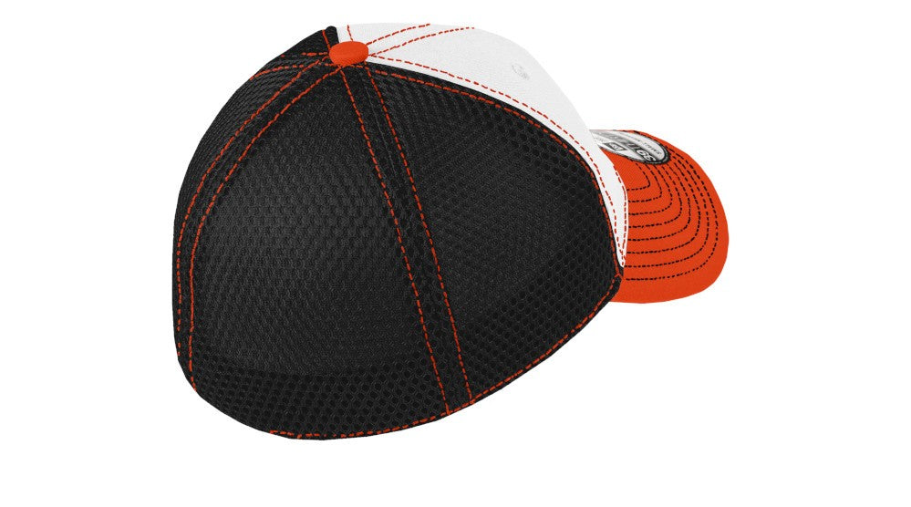 New Era Stretch Mesh Cap 39Thirty White/Deep Orange/Black