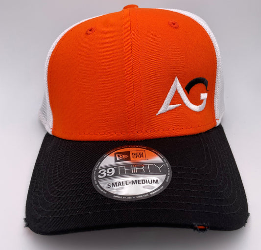 New Era Vintage Mesh Cap 39Thirty Black/Deep Orange/White