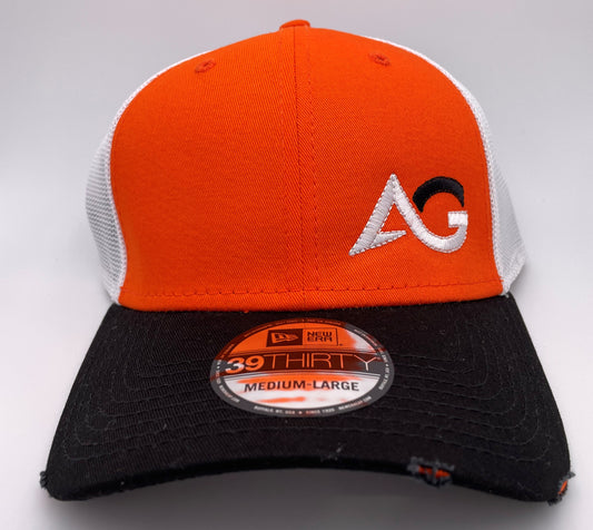 New Era Vintage Mesh Cap 39Thirty Black/Deep Orange/White
