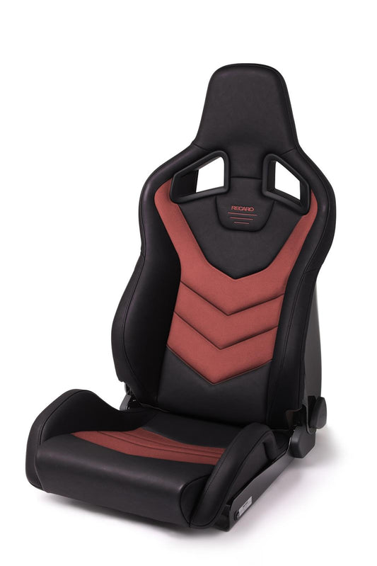 Recaro - Sportster GT -Driver Side(LH)- Black Vinyl/Red Suede - 410.1GT.3164