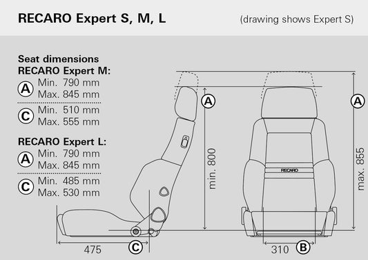 Recaro - Expert S - Black Vinyl - Driver(LH) - LTF.00.000YY11